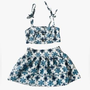 Agua Bendita for target set with cropped tank and tiered mini skirt size S